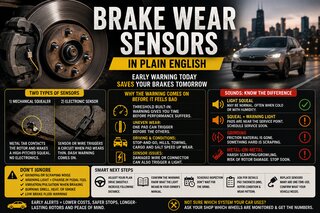 Brake Wear Sensors Explained: Why the Warning Pops Up (and What ‘Metal-on-Metal’ Sounds Like)