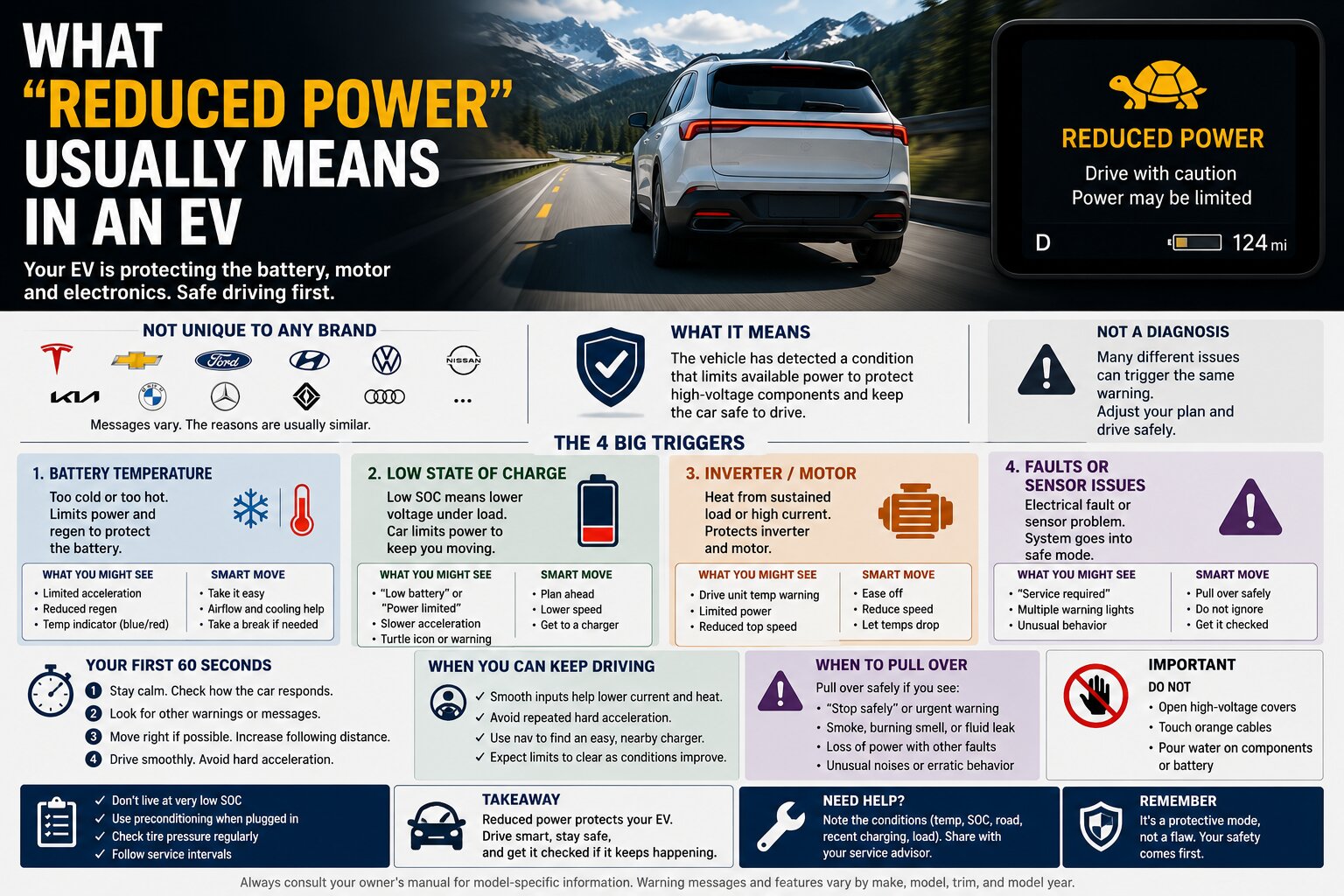 When an EV Says ‘Reduced Power’: Turtle Mode, Heat, Battery State, and Safe Decisions