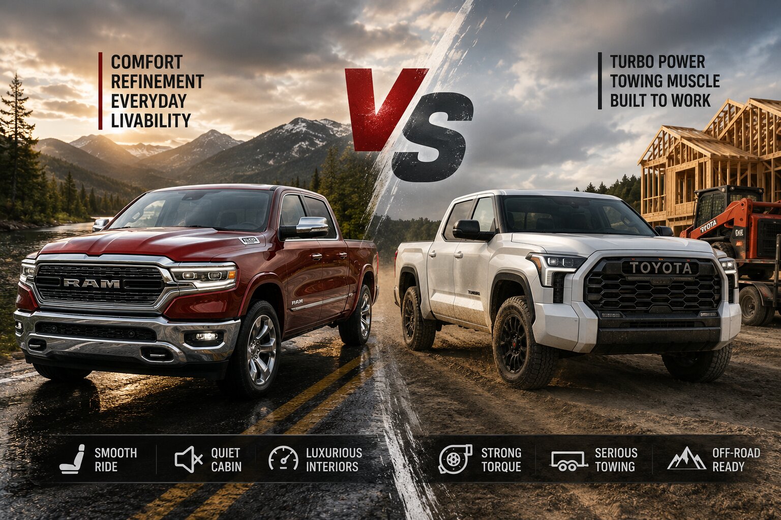 Ram 1500 vs Toyota Tundra: Comfort Truck or Tough‑Edge Hybrid Muscle?